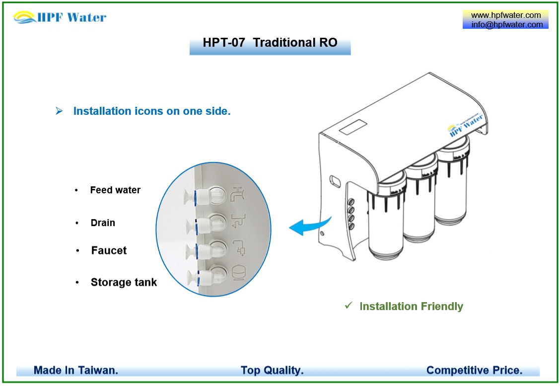 Traditional RO appliance with Standard Filter meets NSF requirements and  laser customized logo made in Taiwan